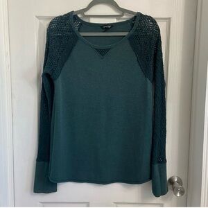 Lucky Brand Teal Knit Long Sleeve Top